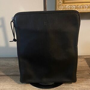 B & O Black Leather Headphone Tablet Case Fabric Lined 8.75” x 11” EUC